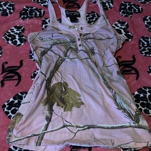 Realtree Women's Pink Camouflage Babydoll Top